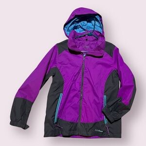 L.L. Bean Youth Waterproof Windbreaker Jacket Juniors 18 Pink/Fuchsia